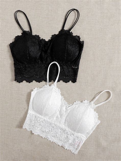 2pack Floral Lace Bra Set Shein Uk