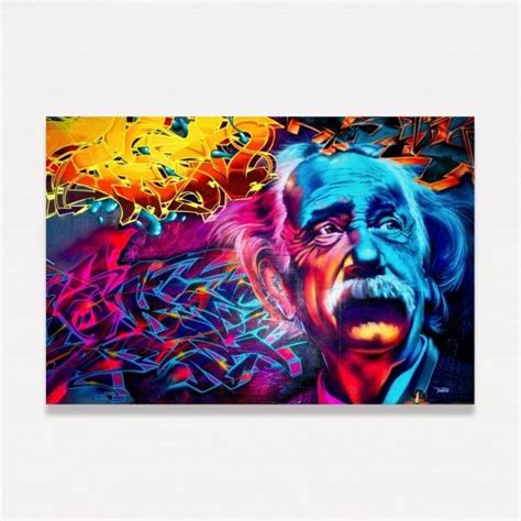 Quadro Pop Art Albert Einstein Graffiti Art Arte De Rua Einstein