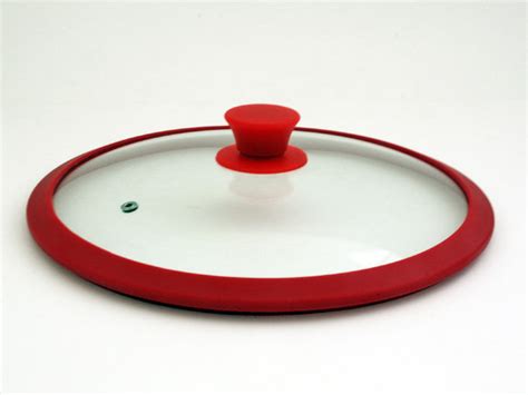Крышка стеклянная с силиконовым ободком 26 см красная | Магазин посуды ...