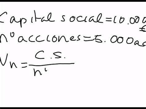 Cómo se calcula el valor nominal de una acción