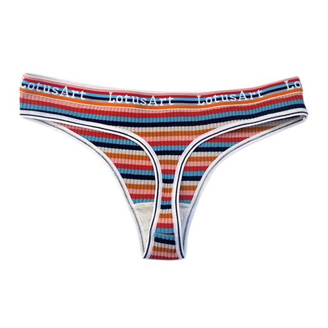 Yihwei Female Short Lace Lingerie Custom Letter Logo Low Waist Striped