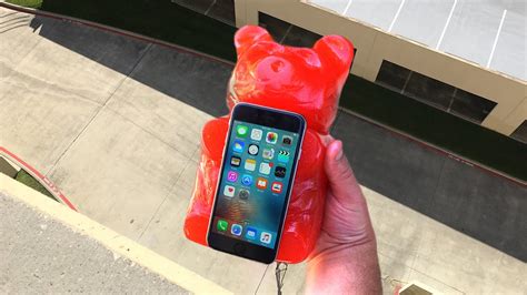 Can Worlds Largest Gummy Bear Protect Iphone 6 From 100 Ft Drop