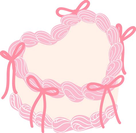 Coquette heart cake, vintage retro cake 39660841 PNG