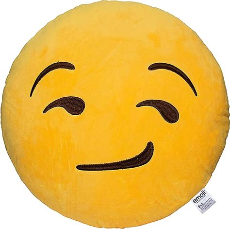 Evz Emoji Cheese Smile Face Emoticon Cushion Stuffed Plush