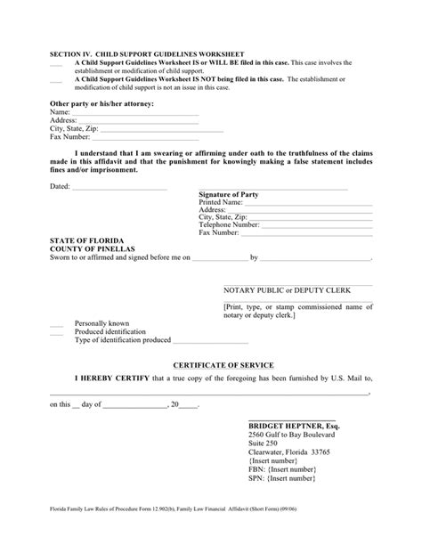 Florida Financial Affidavit Short Form Doc