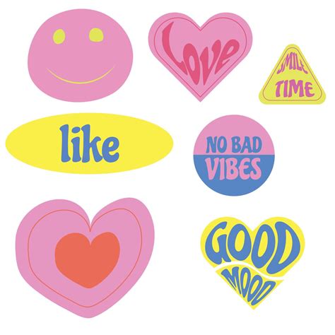 Set Of Cool Retro Stickers Vector Design 10502803 Vector Art At Vecteezy