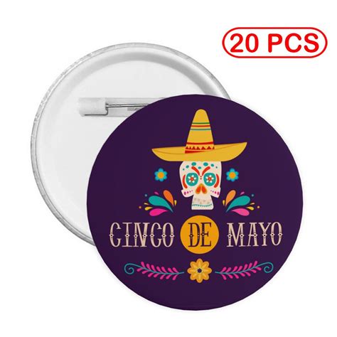 Cinco De Mayo Pins Round Brooch Button Badge Stickers Sign Metal Pin