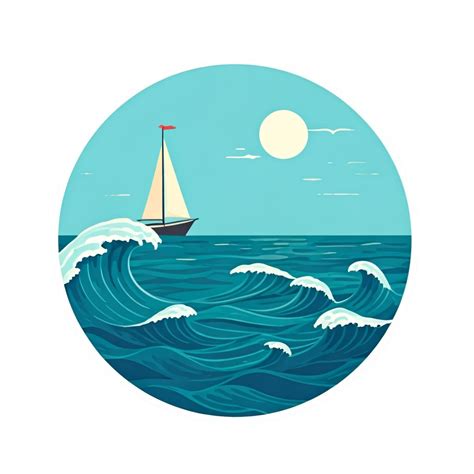 Download Serene Sea Abstract Ocean Sailboat Art Royalty Free Stock