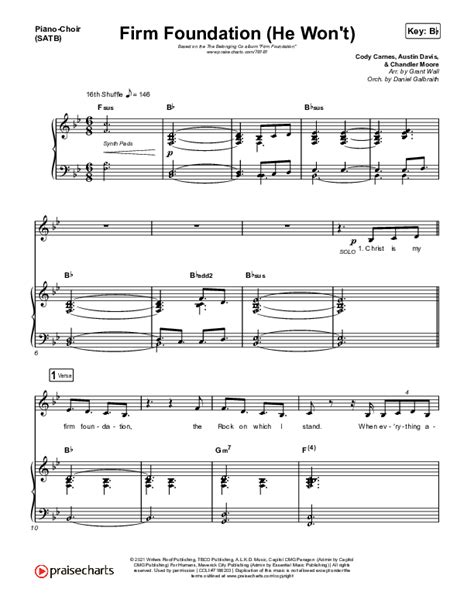 Firm Foundation He Won T Live Sheet Music Pdf The Belonging Co