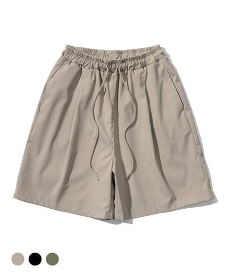 Musinsa Easy No Easy Pintuck Bermuda Shorts Beige