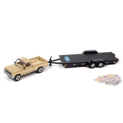 1983 Ford Ranger Pickup Truck With Open Trailer In Light Desert Tan