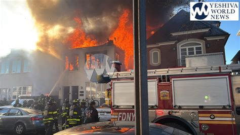 inferno  flatbush massive wind driven fire engulfs home roof