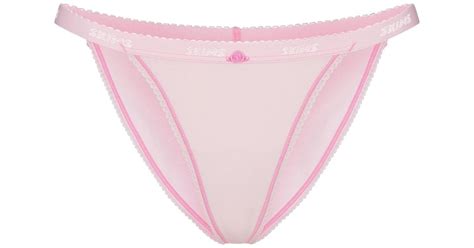 Skims Logo Picot String Bikini In Pink Lyst