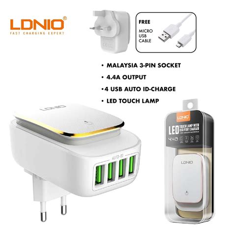 Ldnio A4405 Power Adapter And Cable Led Ldnio A4405 Led Touch Lamp Dual Usb Output Port Auto Id