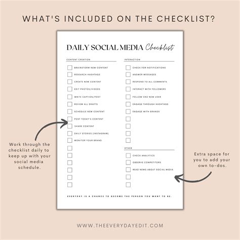 Daily Social Media Management Printable
