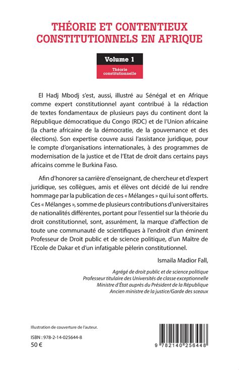 Th Orie Et Contentieux Constitutionnels En Afrique M Langes En L