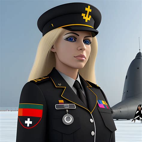 Bulgarian Military Nurse Blond Hair Black Eyes Rocket Army Arthubai