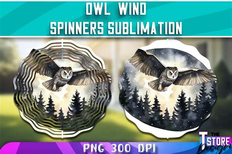 Owl Wind Spinners Sublimation PNG Graphic By The T Store Design