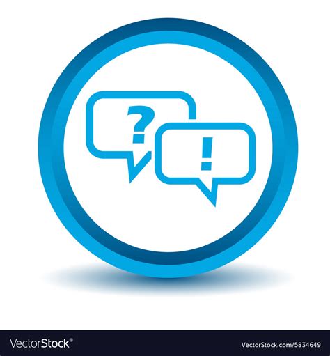 Question Answer Icon Blue D Royalty Free Vector Image