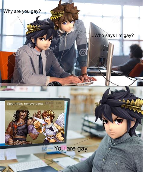 Dark Pit Asks Pit Why Hes Gay Super Smash Bros Memes Kid Icarus