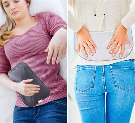 Rechargeable Hot Water Bottle Electric Soft Warmer Belt Plush Grey Back Stomach Ebay Uk