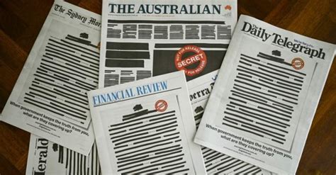 Australian Papers Redact Front Pages To Protest Censorship Daily Sabah