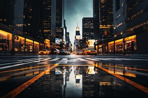 Premium Photo Cityscape Scene With Crosswalk Road