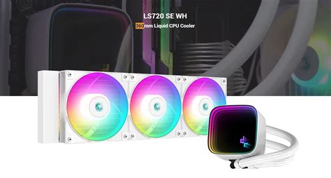 DeepCool LS720 SE WH AIO Liquid CPU Cooler, 360mm Radiator, 120mm ARGB ...