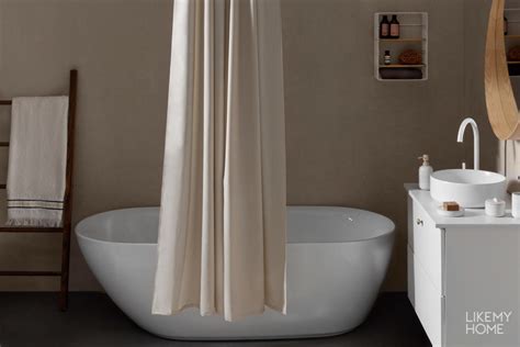 Штора для ванной тканевая 180х200 см Nebeskvit цвет Бежевый Moroshka ...