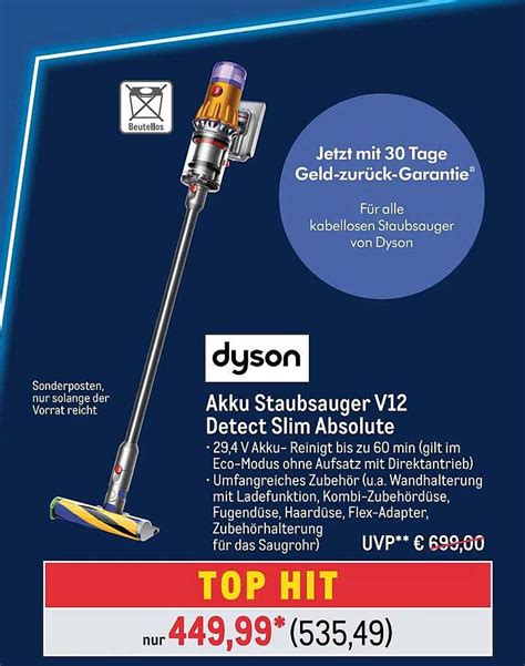 Dyson Akku Staubsauger V12 Detect Slim Absolute Angebot Bei METRO