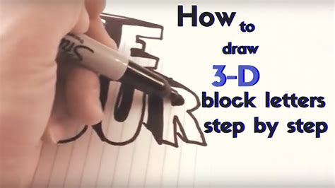 How To Draw D Block Letters Step By Step Youtube