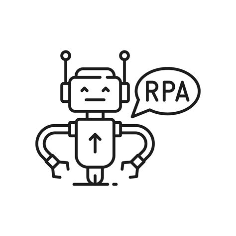 Rpa Robotic Process Automation Cyborg Worker Icon Vector Art