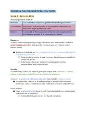 Bgs Notesdocx Business Government And Society Notes Week 1 Intro To