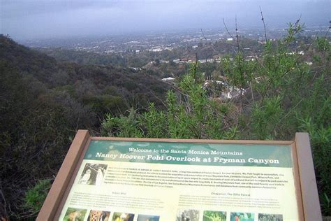 A Sign On The Side Of A Hill With Trees And Buildings In The Back Ground