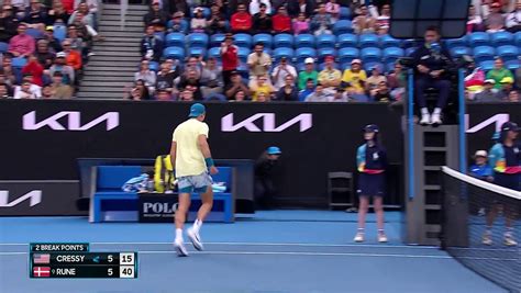 Cressy Rune Les Temps Forts Du Match Open D Australie Vid O