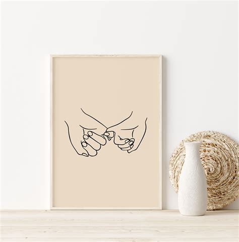 Pinky Swear Line Art Pinky Promise Print Holding Hands Etsy