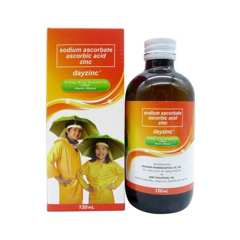 Dayzinc Sodium Ascorbate Ascorbic Acid Zinc 56 24mg 50mg 10mg Per Ml Syrup 120ml Price