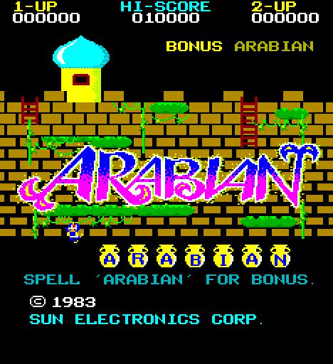 Arabian 1983 By Sun Electronics Arcade Game