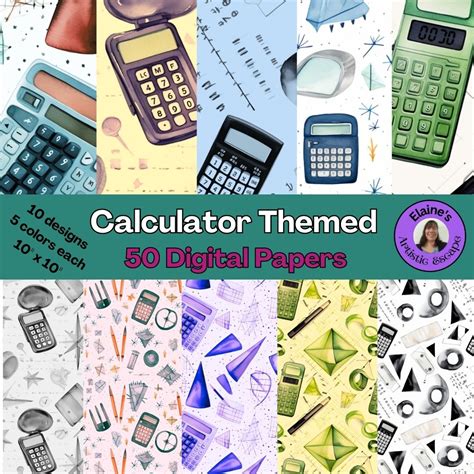 calculator themed digital paper   teachers