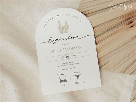 Lucia Lingerie Shower Arch Invitation Template Lingerie Bridal Etsy
