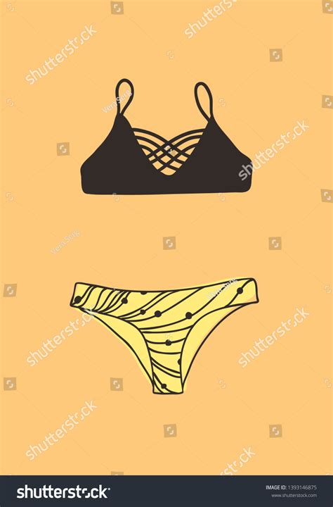 Hand Drawn Summer Bikini Illustration Actual Stock Vector Royalty Free Shutterstock