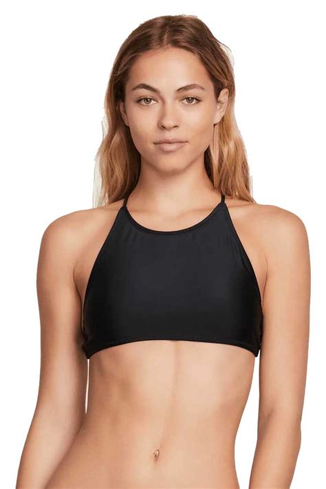 Volcom Simply Solid Crop Bikini Top Black For Sale At