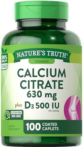 Calcium Citrate With Vitamin D3 100 Caplets Non GMO Gluten Free