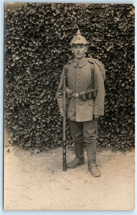 wwi german soldier  infantry regiment pickelhaube helmet rifle