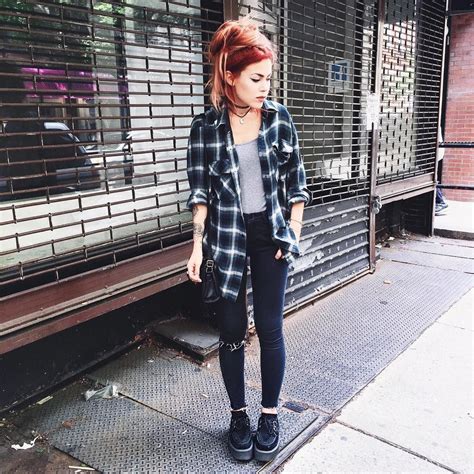 Colour outfit, you must try flannel outfits women, vintage clothing, grunge fashion, street ...