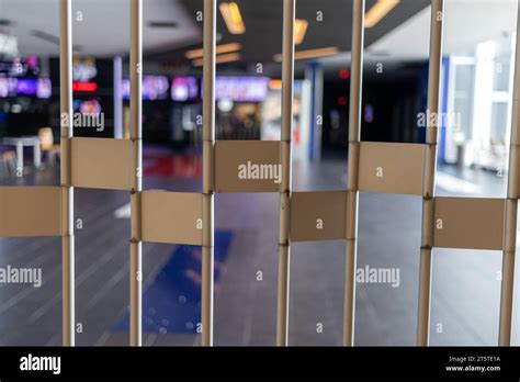 Closed Movie Theater Lobby Empty And Barricaded Stock Photo Alamy
