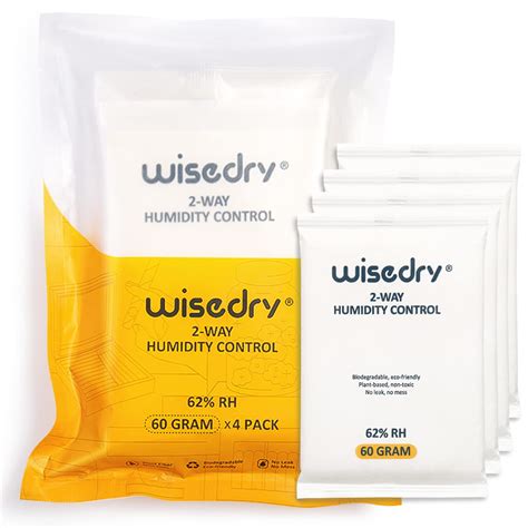 Wisedry 62 Humidity Packs - 4 Pcs 60g Two Way Moisture Control Packets