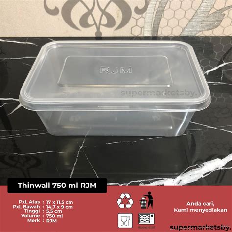 Jual Thinwall Kotak Makan 750 Ml Tipis Transparan Food Container 750