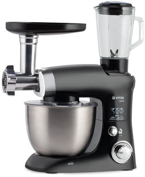 Кухонный комбайн VITEK VT-1440, 1300 Вт, черный/серебристый — купить в ...