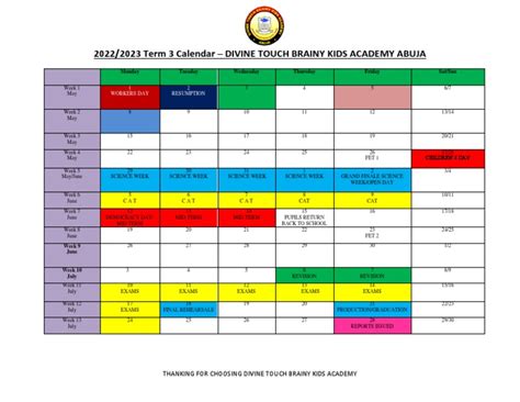 FINAL TERM 3 2022 2023 CALENDAR | PDF